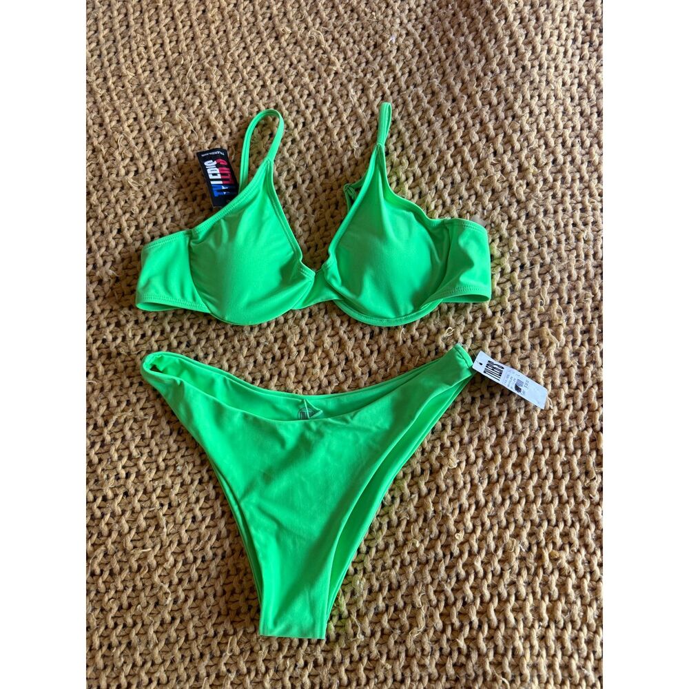 NWT Tyler's Neon Green Bikini Size Large